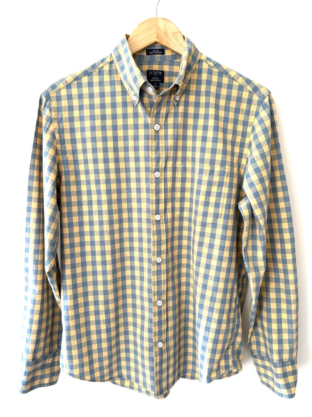 J.Crew Men’s Slim Untucked Flex Washed Gingham Button Down Shirt M Grandpacore